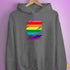 Original Gilbert Baker LGBTQ Gay Pride Flag Ripped Reveal Hoodie - Grey Heather